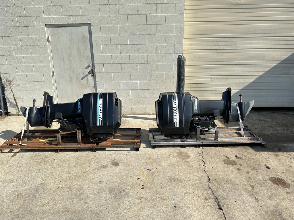 Mercury 150HP Black Max 25" Shaft 2 Stroke Outboard Engines Pair