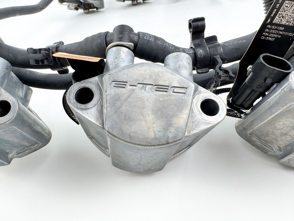 2012 Evinrude 250 HP 2 Stroke Etec Outboard Fuel Injector Set W/ Rail 5007765 OEM