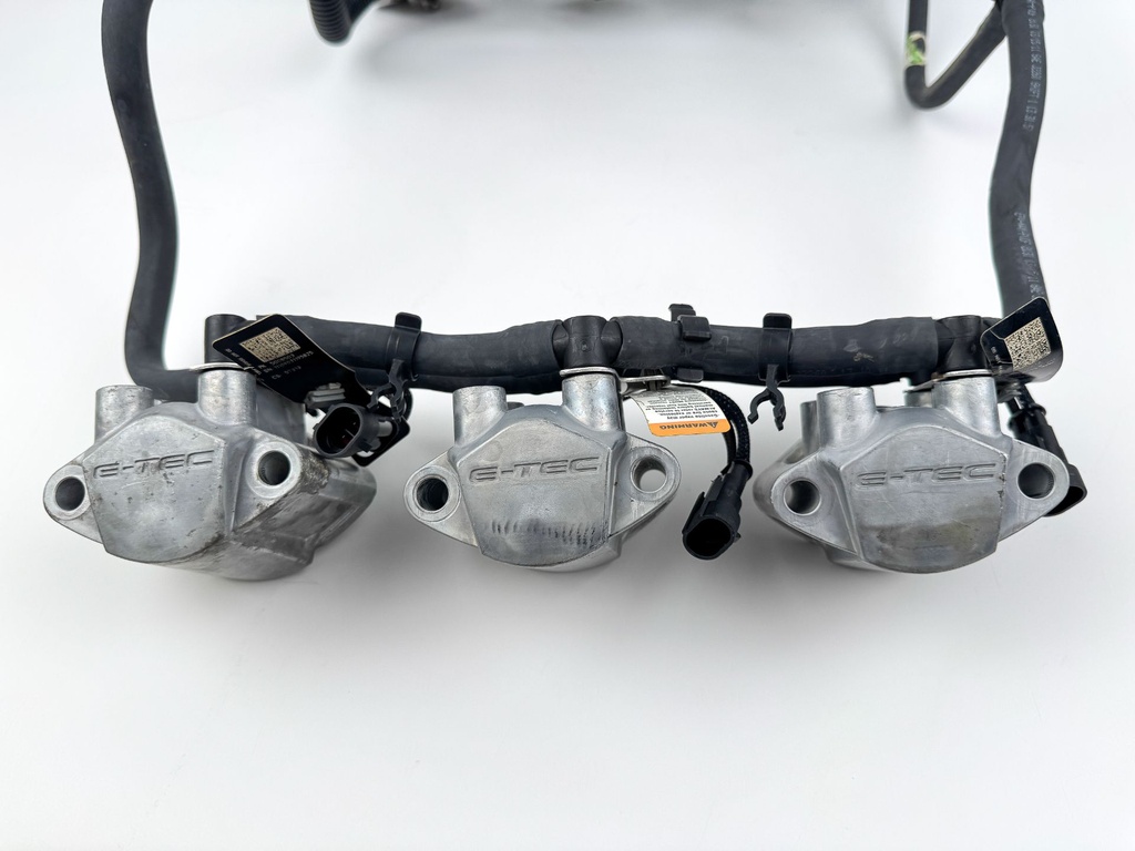 2012 Evinrude 250 HP 2 Stroke Etec Outboard Fuel Injector Set W/ Rail 5007765 OEM