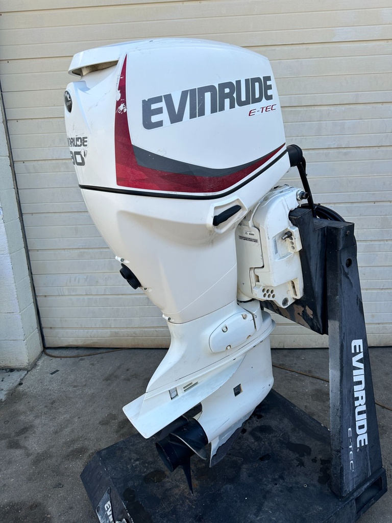 2014 Evinrude 90 HP 2 Stroke Outboard Engine W/ 20" Shaft 395 Hours