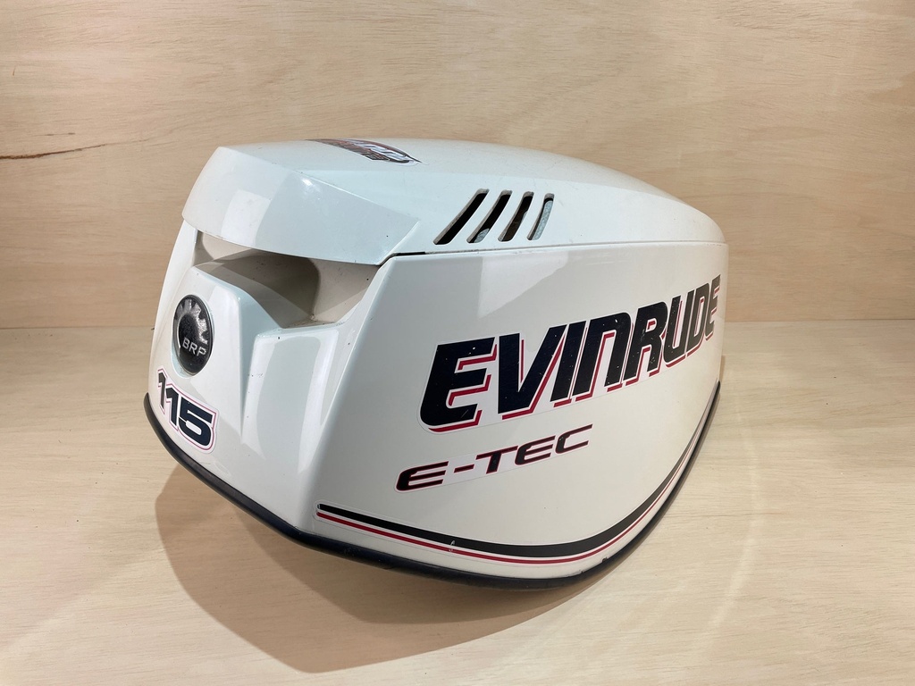 2008 Evinrude Etec 115HP Outboard Engine Top Cover Cowling White