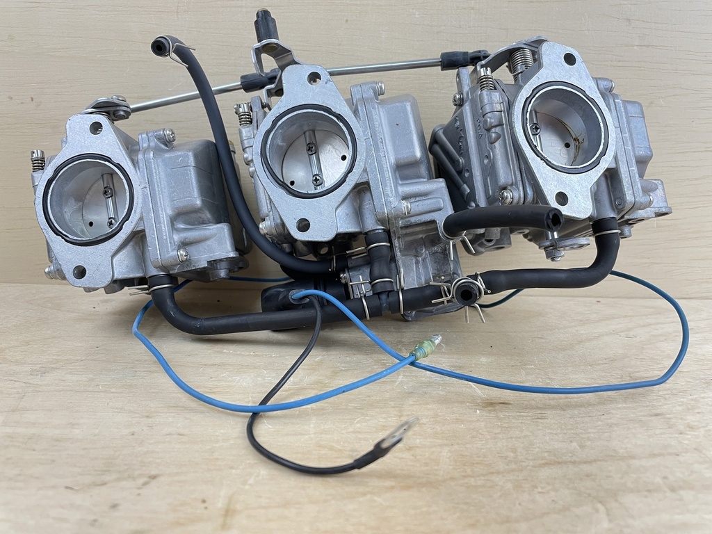 2003 Yamaha 90HP 2 Stroke Outboard Carburetor Set Top Bottom Middle