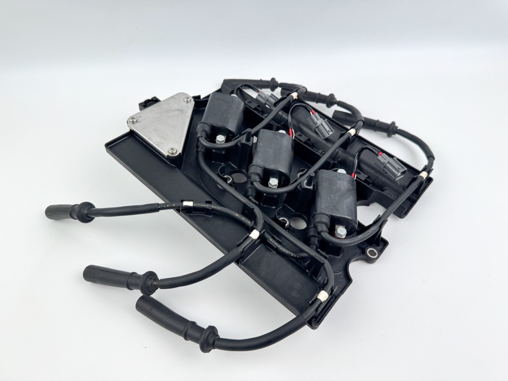 2002 Yamaha 225 HP 4 Stroke Outboard Ignition Coil Set W/ Plate 69J-82310-00-00 OEM