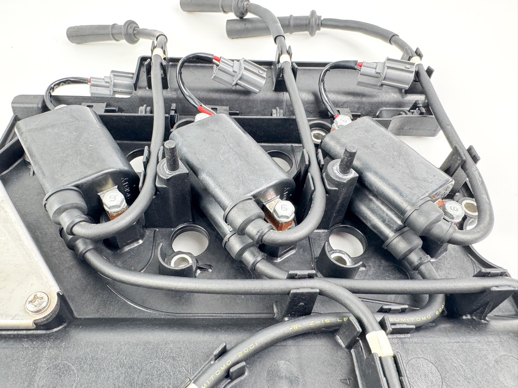 2002 Yamaha 225 HP 4 Stroke Outboard Ignition Coil Set W/ Plate 69J-82310-00-00 OEM