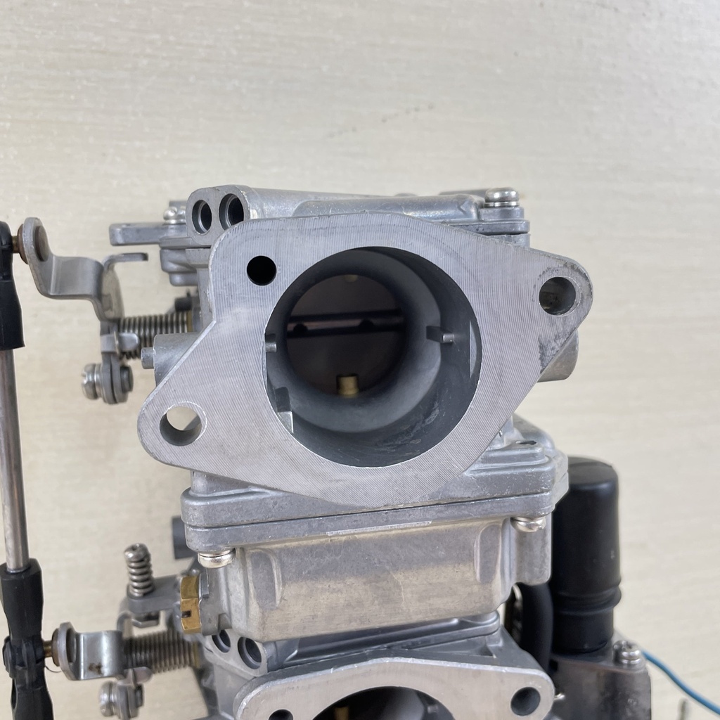 2009 Yamaha 50HP 2 Stroke Outboard Carburetor Set 1 2 3 Top Bottom Middle