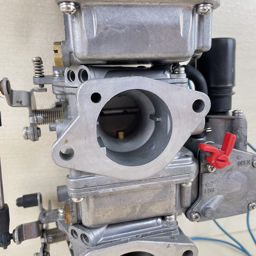 2009 Yamaha 50HP 2 Stroke Outboard Carburetor Set 1 2 3 Top Bottom Middle