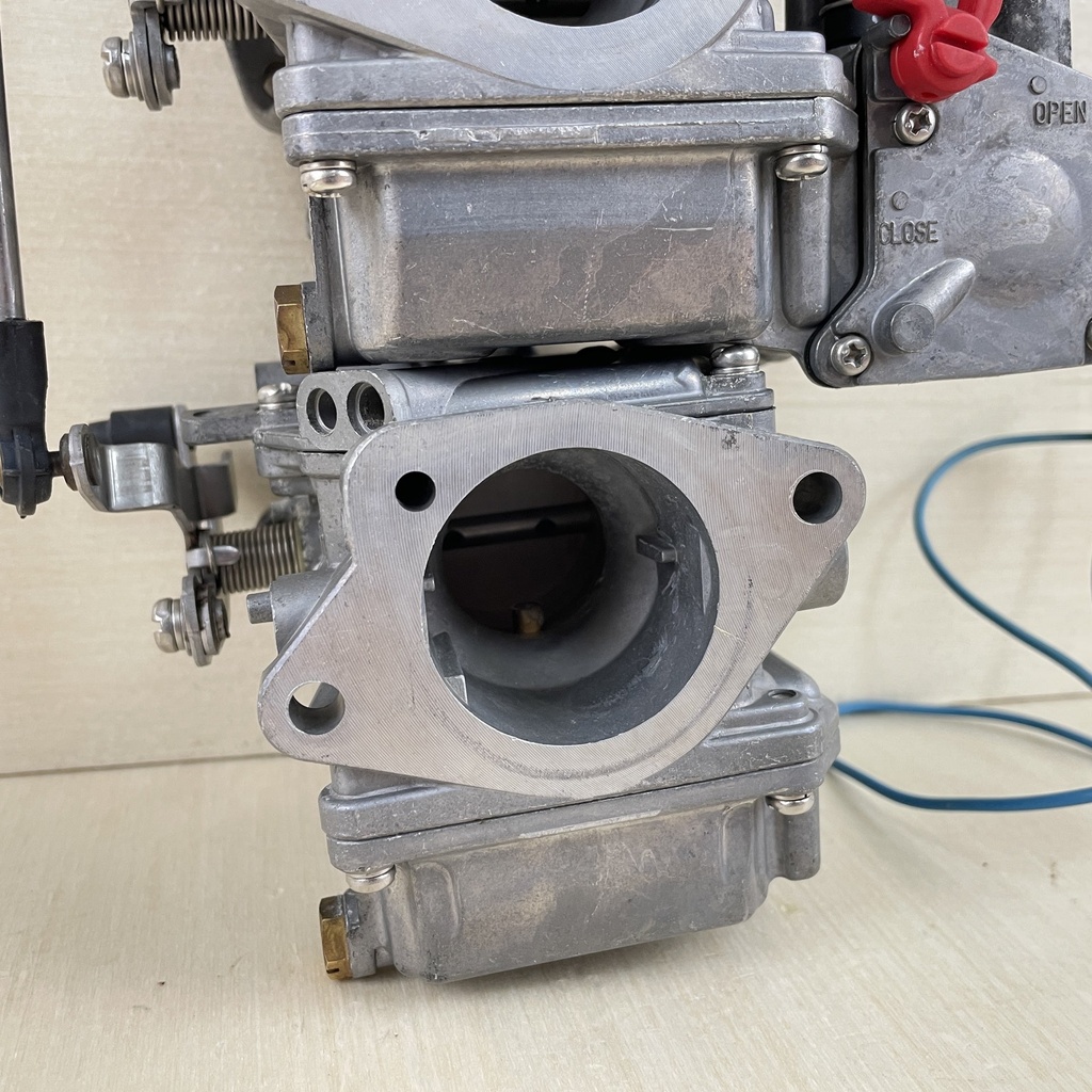 2009 Yamaha 50HP 2 Stroke Outboard Carburetor Set 1 2 3 Top Bottom Middle