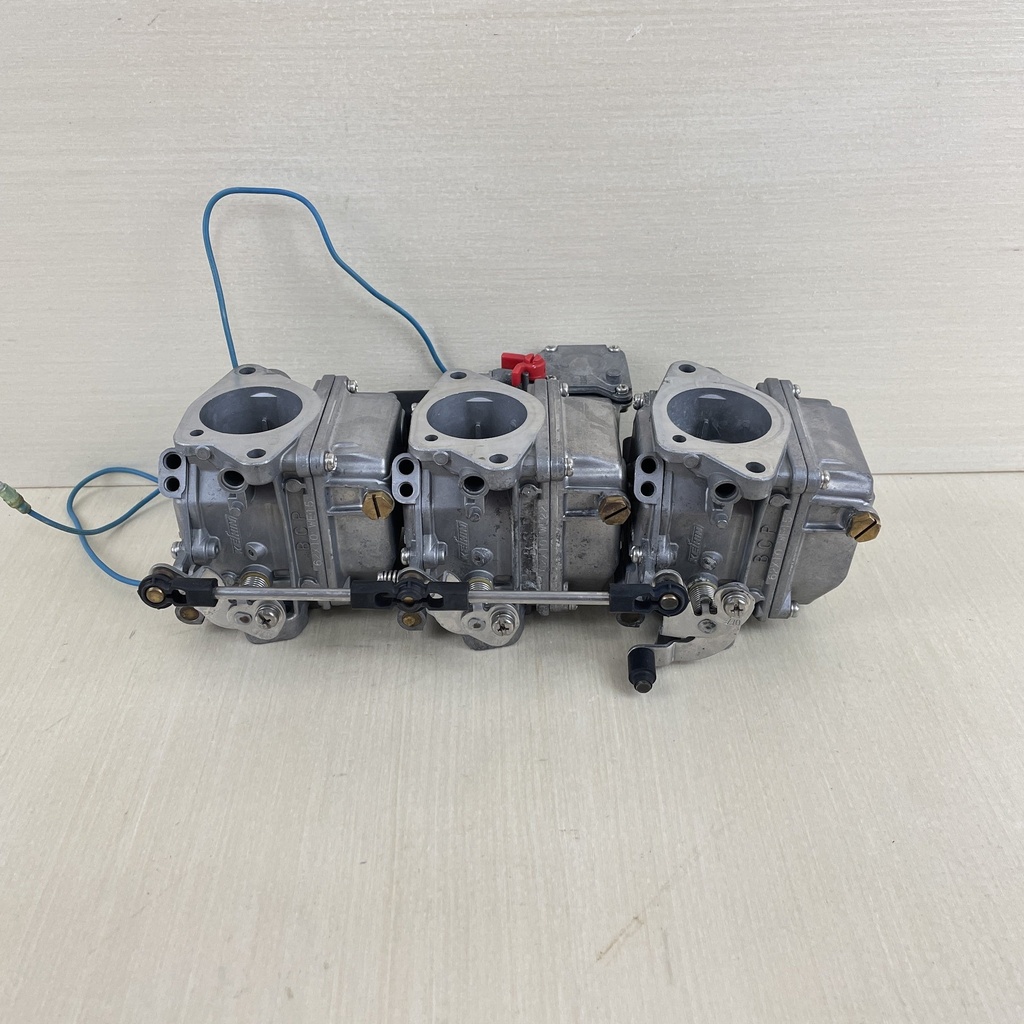 2009 Yamaha 50HP 2 Stroke Outboard Carburetor Set 1 2 3 Top Bottom Middle