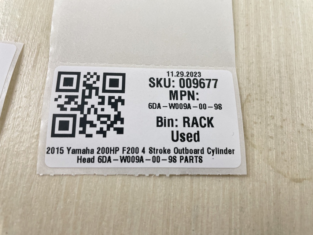 2015 Yamaha 200HP F200 4 Stroke Outboard Cylinder Head 6DA-W009A-00-9S PARTS