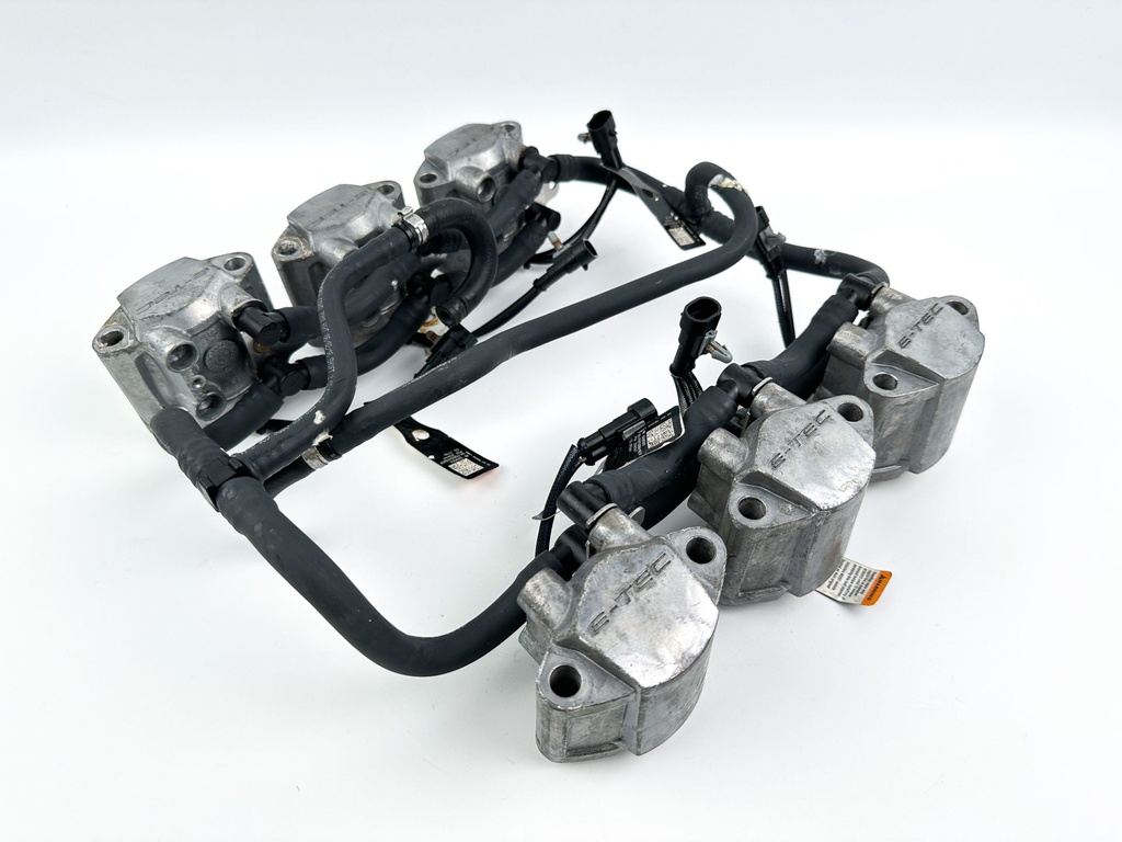 2017 Evinrude 200 HP 2 Stroke Etec Outboard Fuel Injector Set W/ Rail 5007765