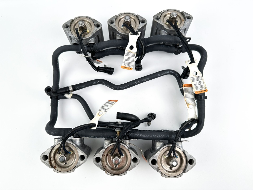 2017 Evinrude 200 HP 2 Stroke Etec Outboard Fuel Injector Set W/ Rail 5007765