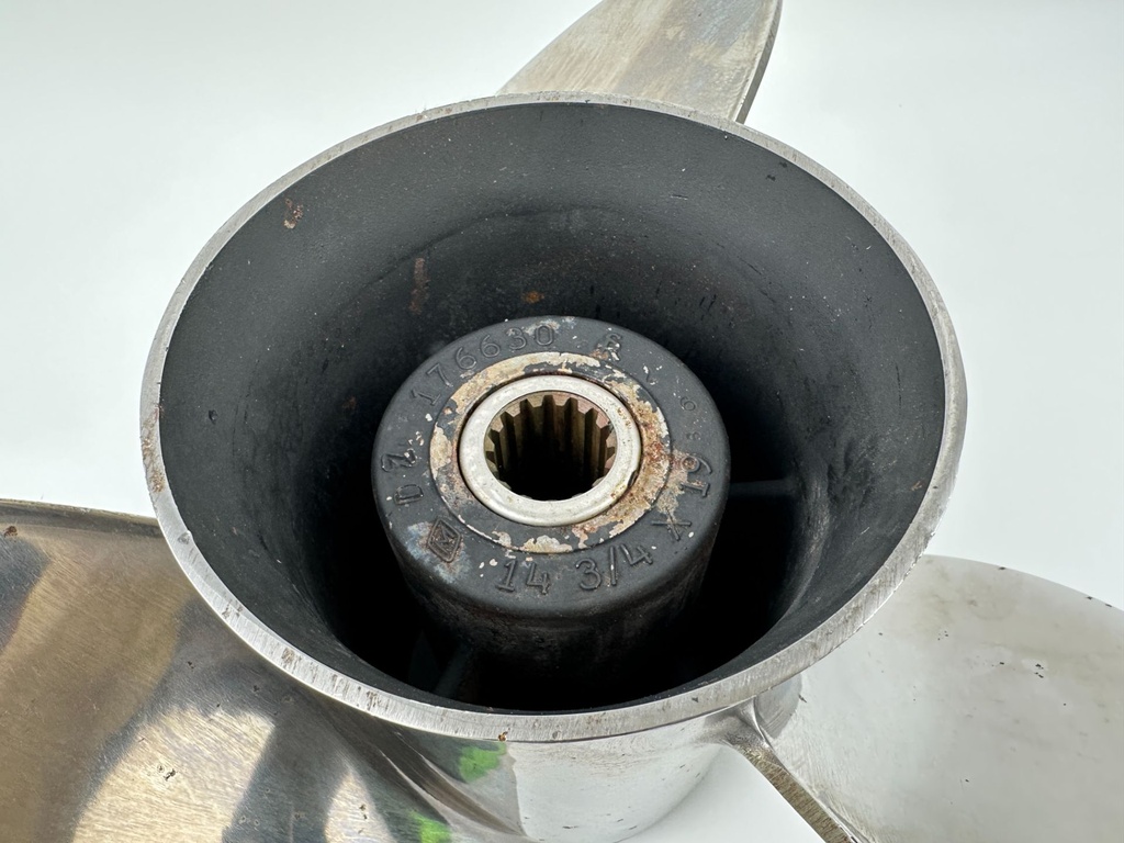 Evinrude Johnson OMC Viper Stainless Steel Prop Propeller 14 3/4" x 19P LH 176630