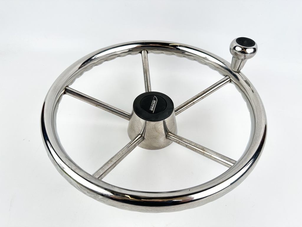 Boston Whaler Stainless Steel Steering Wheel W/ Turning Knob 13" 5 Spoke