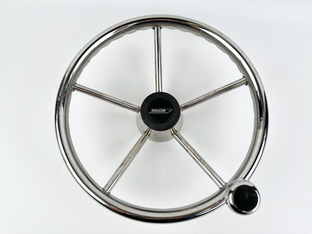 Boston Whaler Stainless Steel Steering Wheel W/ Turning Knob 13" 5 Spoke