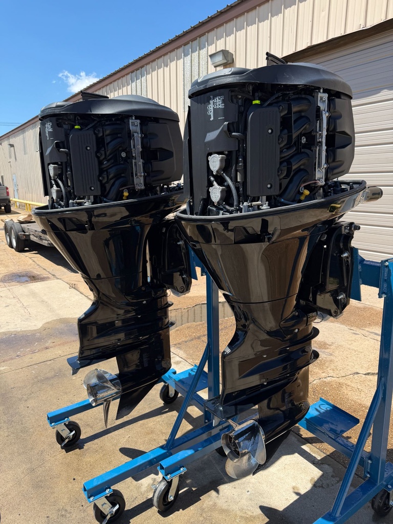 Twin 2017 Yamaha F150 150HP 4 Stroke Outboard Engines 25" Shaft - 205 Hours
