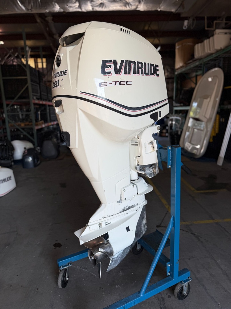 2012 Evinrude Etec 225HP 2 Stroke Outboard Engine 25" Shaft 438 Hours