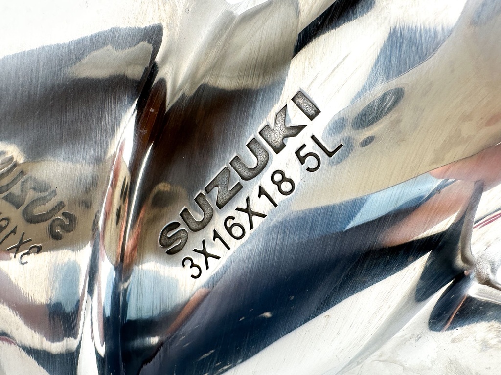 Suzuki Stainless Steel 3 Blade Propeller Prop 16" x 18P Left Hand Counter