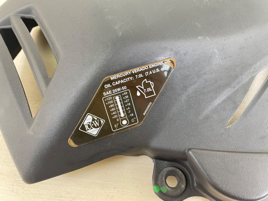 Mercury 200 225 250 275 300 HP L6 Verado Flywheel Cover Top 887936T04