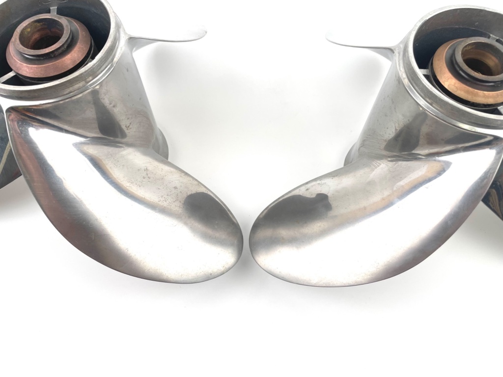Yamaha 15 1/4" x 19P Stainless Steel Propeller Prop Set Pair 3 Blade