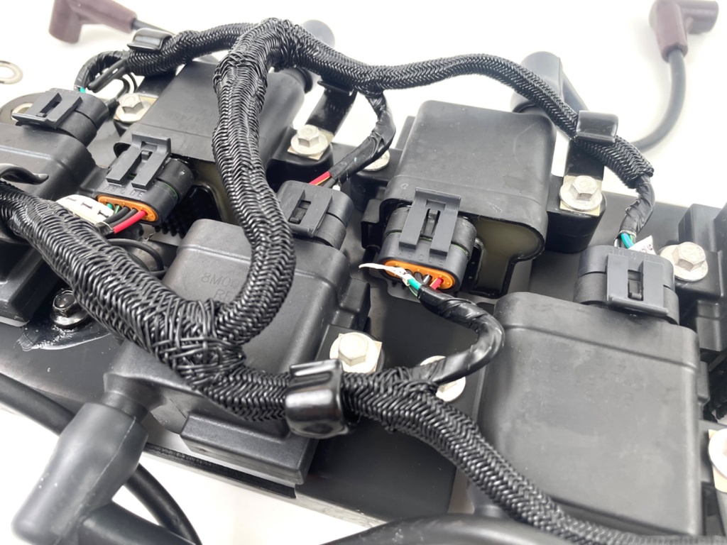 2015 Mercury 250 HP 2 Stroke Outboard Ignition Coil Set W/ Plate 879984A1 OEM