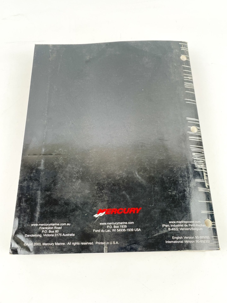 Starting Model Year 2004 Mercury 75/90/115 Optimax Service Manual 90-889785