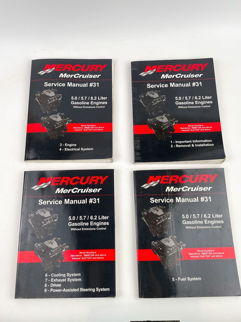 MERCURY 90-864260400 Book Set # 31 , 6.2L Gas Eng Service Manual
