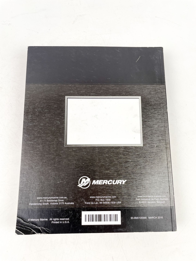 2016 Mercury Outboard 25 & 30 HP EFI FourStroke Service Manual 90-8M0105568