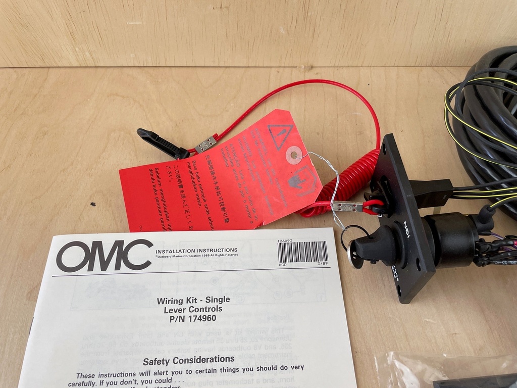 OMC Johnson Evinrude Single Engine Wiring Kit 20' Red Plug 174960 Brand New