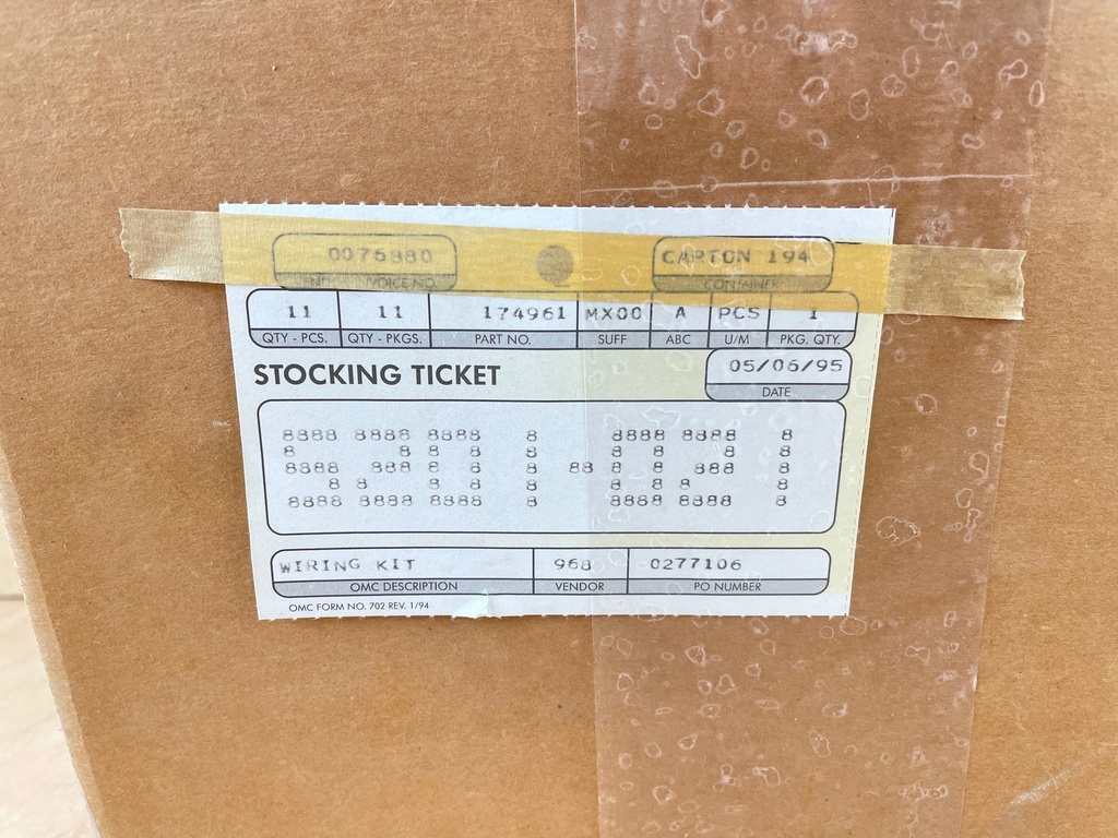 OMC Johnson Evinrude Single Engine Wiring Kit Red Plug 174961 Brand New