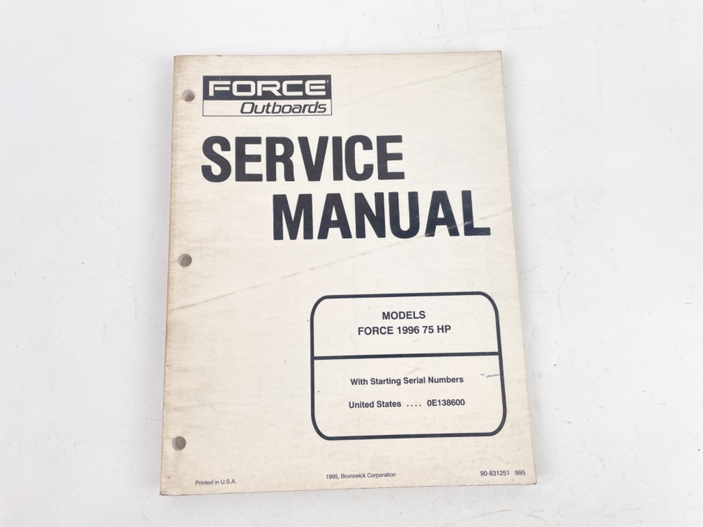 1996 Force Outboards 75 HP Models Service Manual 90-831251