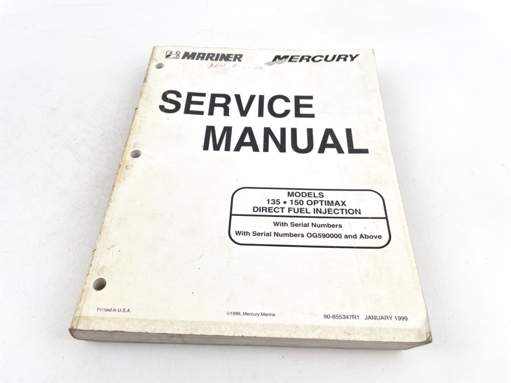 Mercury Mariner Outboards 135 150 Optimax DFI Service Manual 90-855347r1