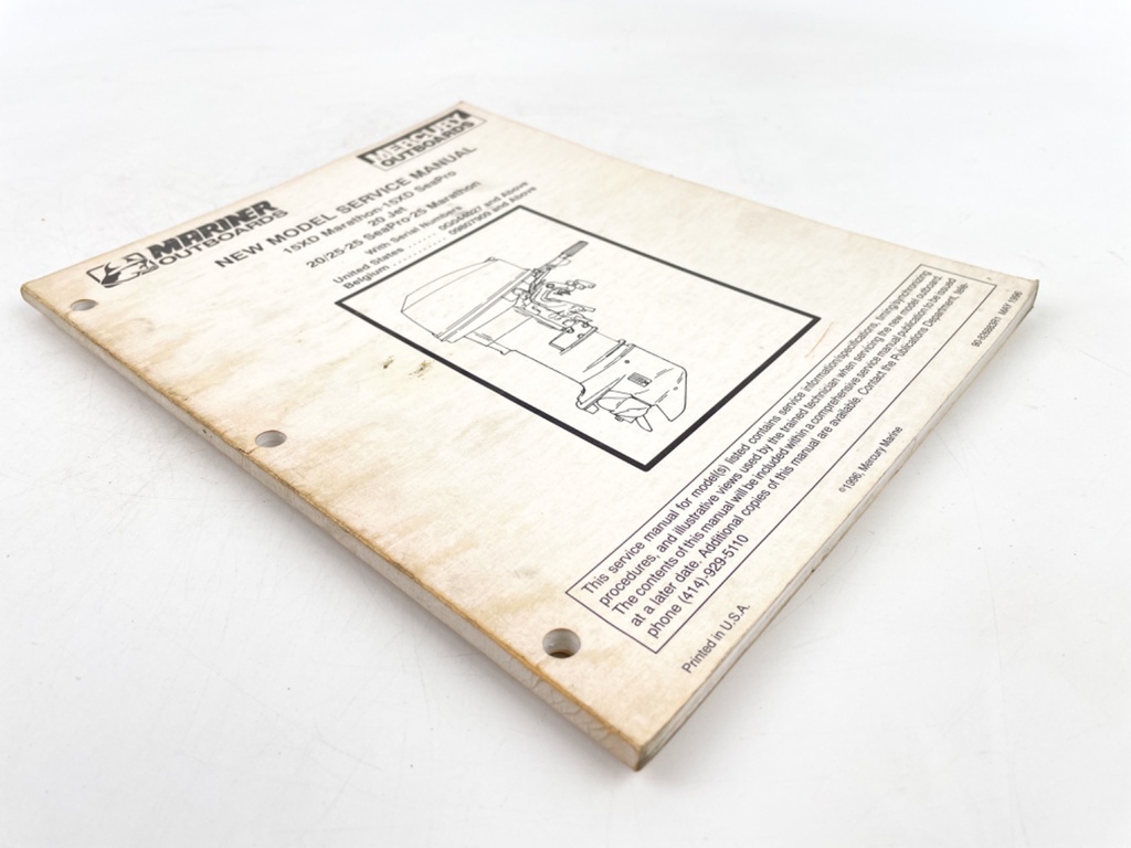 1996 Mercury Marine Mariner 15 thru 25 hp Marathon SeaPro Manual 90-826883R1