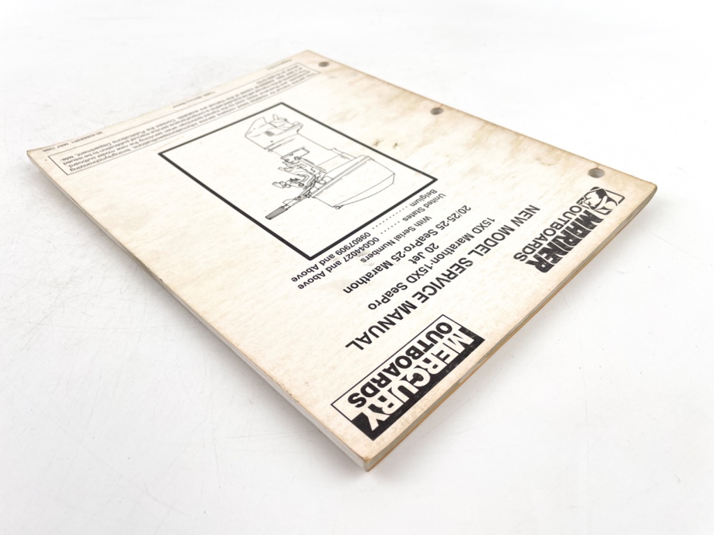 1996 Mercury Marine Mariner 15 thru 25 hp Marathon SeaPro Manual 90-826883R1