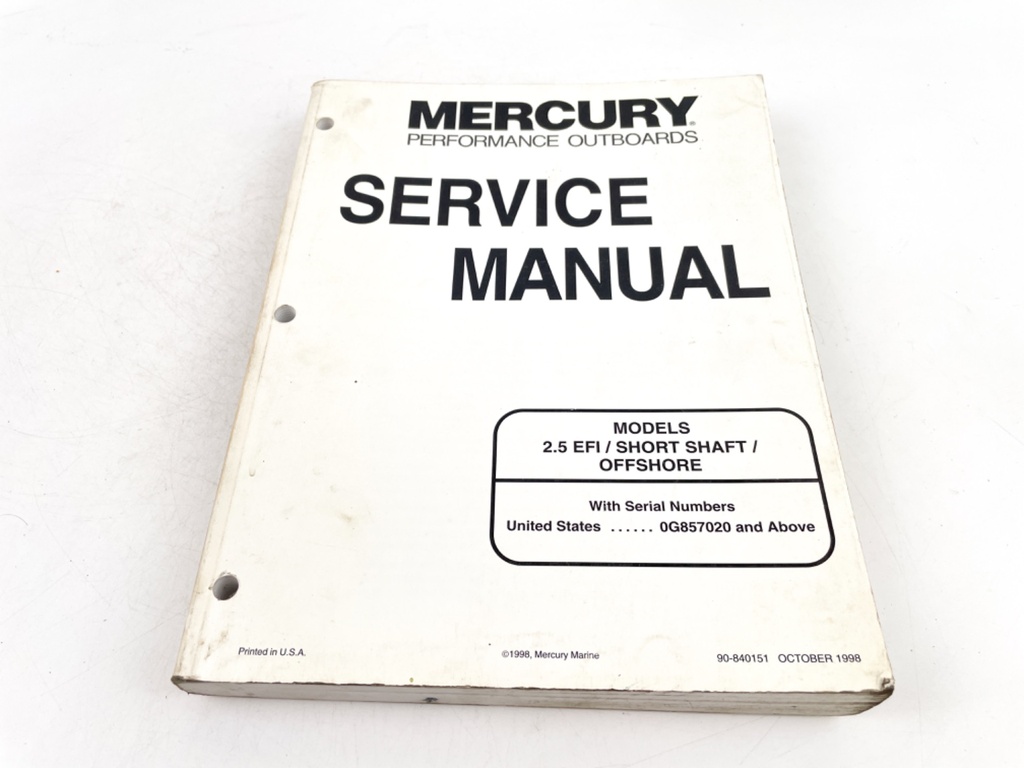1998 Mercury Marine 2.5 EFI/Short Shaft/Offshore Models Service Manual 90-840151