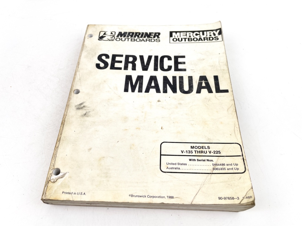 Mercury Mariner Outboards V-135 thru V-225 Service Manual 90-97658--3