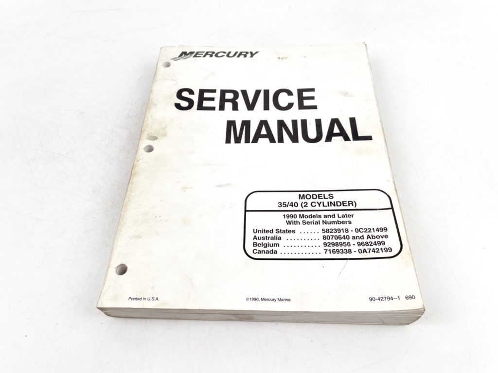 Mercury Outboards 35 / 40 HP 2 Cylinder Service Shop Manual 90-42794--1