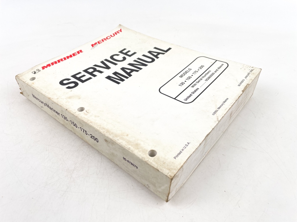Mercury Mariner Outboards 135 150 175 200 HP Service Manual 90-878079