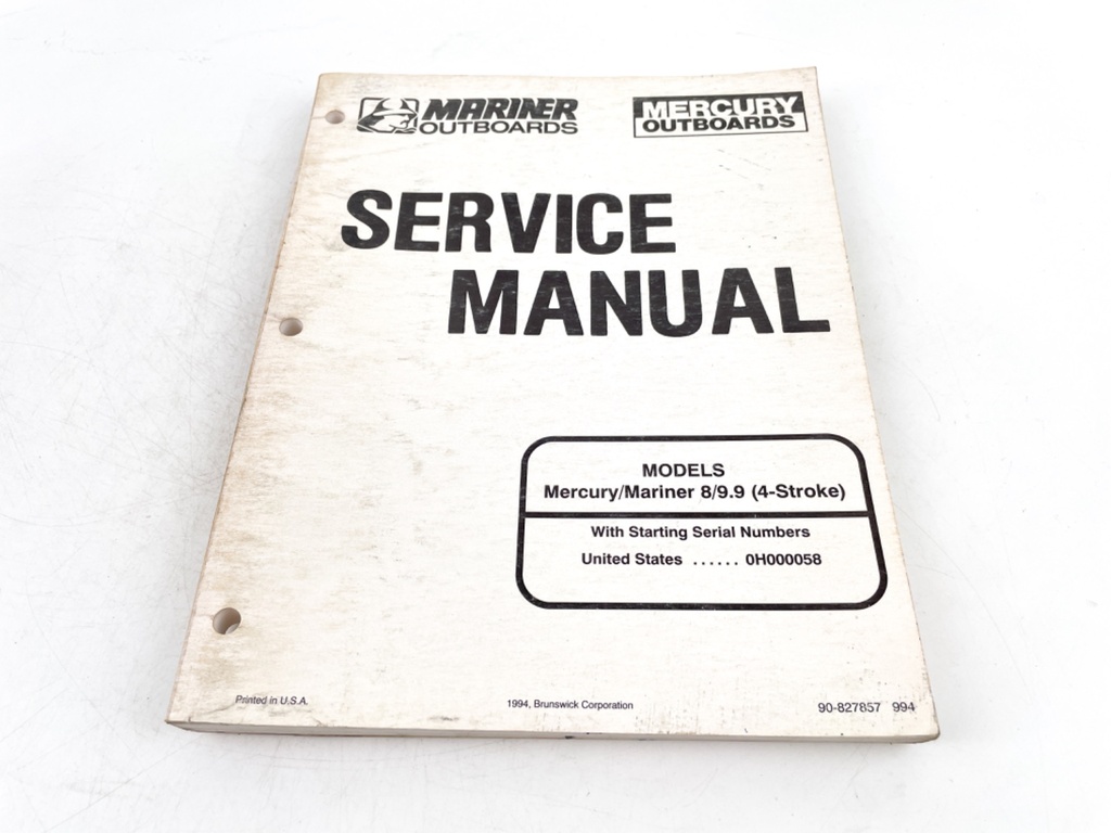 Mariner Outboards Service Manual Models Mercury 8/9.9 4-Stroke 90-827857R1
