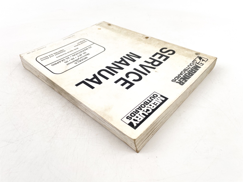 1998 Mercury Marine Mariner 20 25 hp Jet Marathon SeaPro Manual 90-826883R2