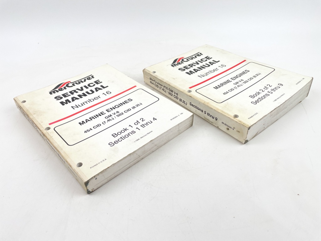 MerCruiser Manual #16 (2 Books) Marine Engines GM V-8 454/502 90-823224-2