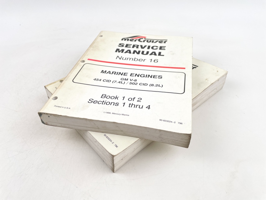 MerCruiser Manual #16 (2 Books) Marine Engines GM V-8 454/502 90-823224-2