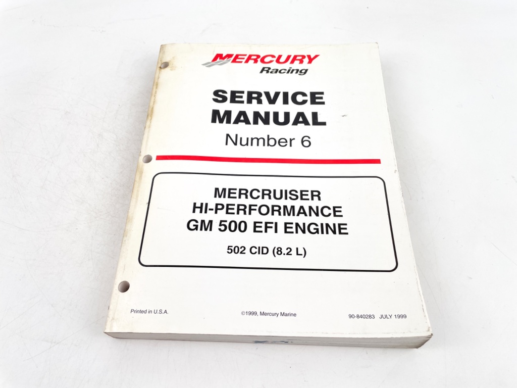 1999 Mercury Racing #6 MerCruiser GM 500 EFI Engine Service Manual 90-840283