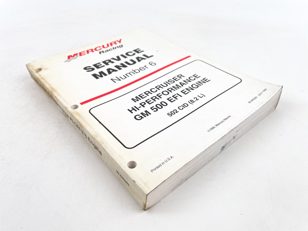 1999 Mercury Racing #6 MerCruiser GM 500 EFI Engine Service Manual 90-840283