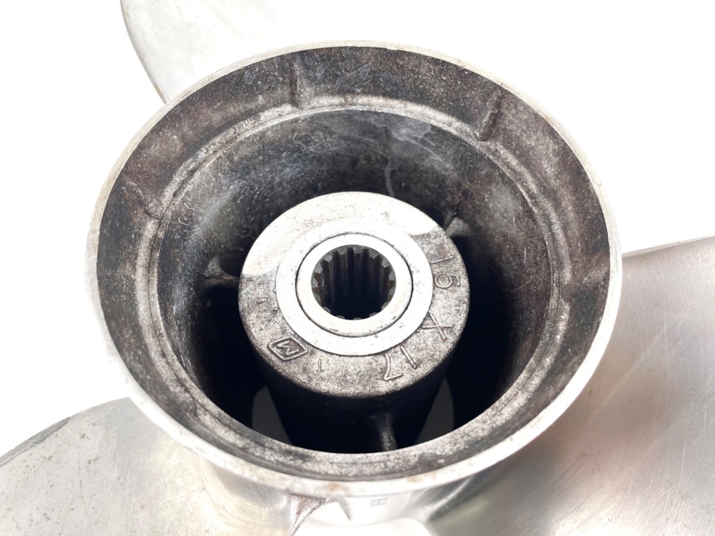 Evinrude Johnson Viper 3 Blade Propeller 15 x 17 Stainless Steel Prop