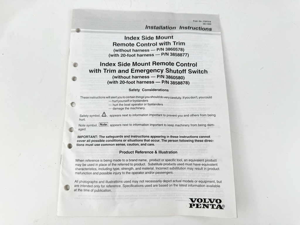 Volvo Penta Side Mount Control Box Binnacle Assembly 3885628 New