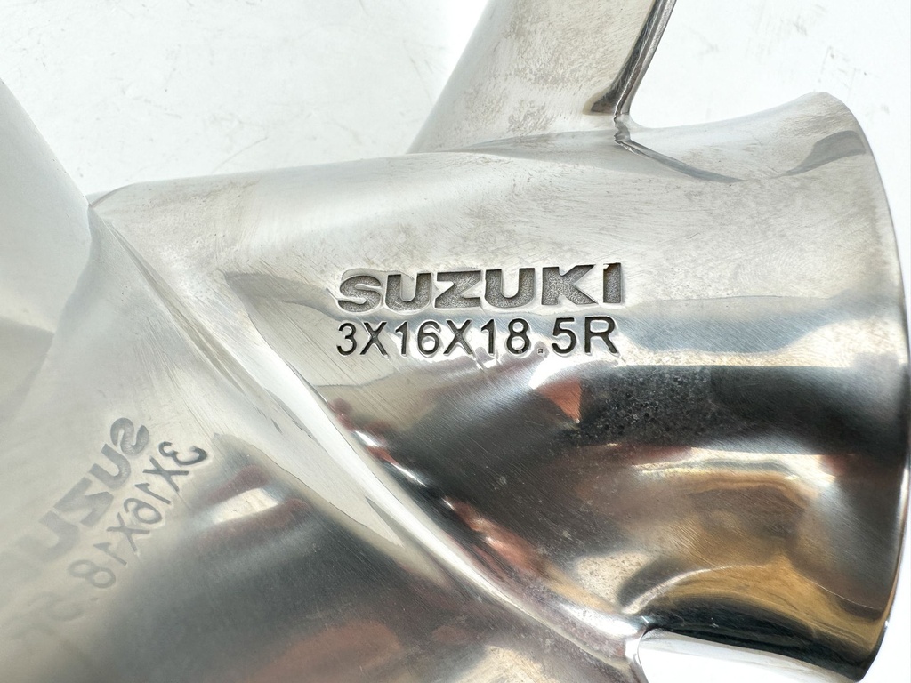 Suzuki 3 Blade Stainless Steel Prop Propeller 3 x 16" x 18.5P