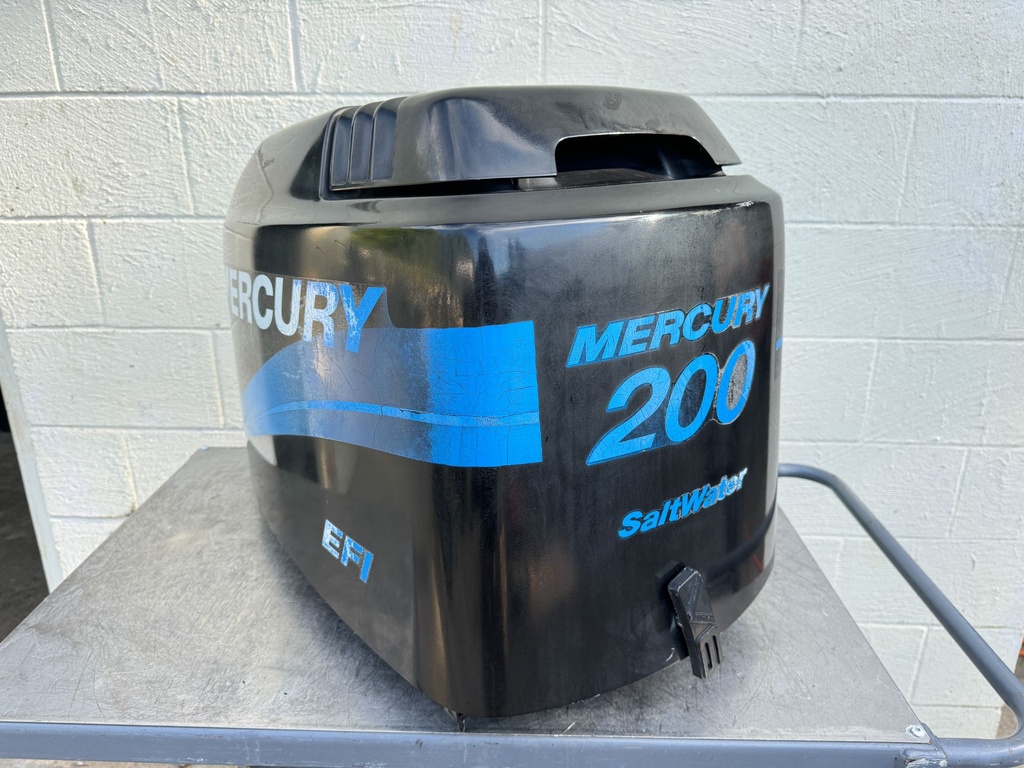 1996-2005 Mercury 200HP 2 Stroke EFI Top Cowl Cowling Hood Black 827328T7