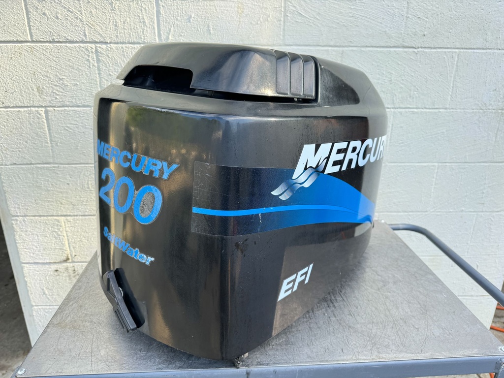 1996-2005 Mercury 200HP 2 Stroke EFI Top Cowl Cowling Hood Black 827328T7