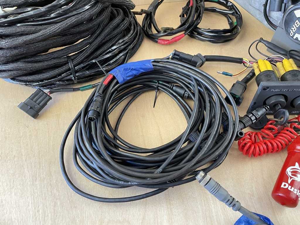 Evinrude Johnson BRP Dual Binnacle Rigging With Key Switch & Gauges