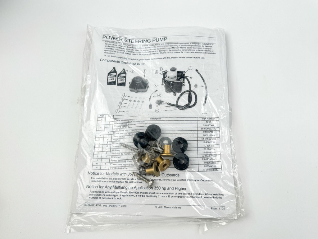 Mercury Verado Power Steering Pump Kit 8M0122660 Brand New